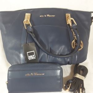 Mia k Farrow handbag with wallet and strap